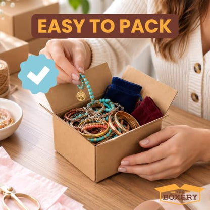 The Boxery 5"x5"x3" Corrugated Cardboard Boxes 50-Pack - size: 5 x 5 x 3"