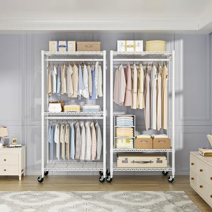 FUTASSI P1 Medium Heavy-Duty Portable Closet, 30" W x 14" D x 76" H, White - color: White, size: P1 Medium