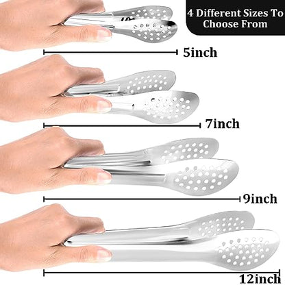 8PCS 12-Inch Serving Tongs,XEVOM Kitchen Tongs,Buffet Tongs,Stainless Steel - size: 12 Inch