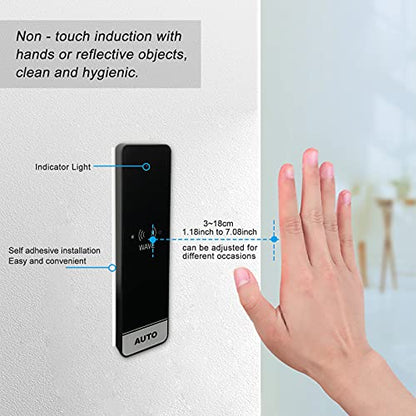 WiFi Smart, Wireless and Touchless Sensor Switches for Automatic Doors, Wave to Open Buttons for Entry System