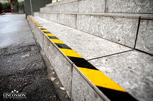 linconson 4 Inch x 35 Feet Anti Slip Grip Tape & Slip Resistant Stairs Tread/Step Non Slip Traction Adhesive Roll Commercial Grade Extreme Friction & Traction Indoor & Outdoor-Black & Yellow - size: 4 Inch x 35 Feet