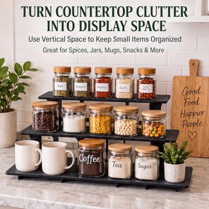 Unittype 3pcs 3tier Retail Display Farmers Market Display Stand, Black