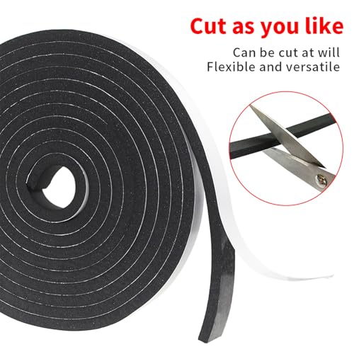 Foam Insulation Tape self Adhesive,1In x 1In x 13Ft Weather Stripping for Doors and Windows,Sound Proof soundproofing Door Seal,Weatherstrip,Pipe Cooling, Air Conditioning Seal Strip - size: 1 in x 1 in x 13 ft
