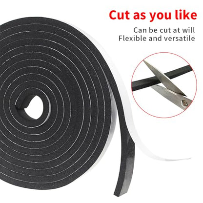 Foam Insulation Tape self Adhesive,1In x 1/8In x 164Ft Weather Stripping for Doors and Windows,Sound Proof soundproofing Door Seal,Weatherstrip,Pipe Cooling, Air Conditioning Seal Strip - size: 1 in x 1/8 in x 164 ft