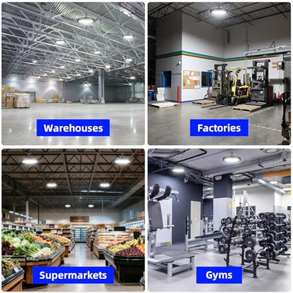 hykolity UFO LED High Bay Light, 200W, 26000LM, 5000K Daylight, 130LM/W - size: 200W