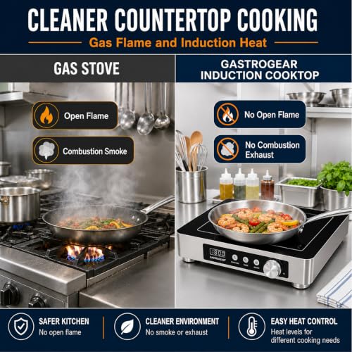 Commercial Induction Cooktop, 1800W 120V Countertop Burner - size: 1800W/120 V induction cooktop