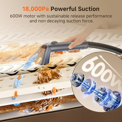 Uwant 18Kpa Carpet Cleaner Machine with Pet Pro Cleaner&Tools Set of 1 - color: Blue-Gold