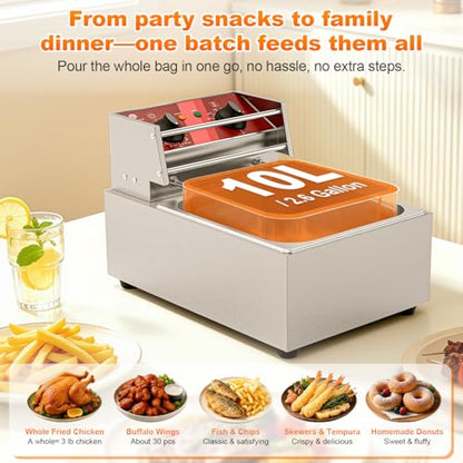 Commercial Electric Fryer with Timer 10L /10.5QT UL-Certified 1500W