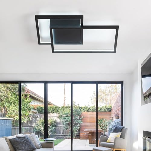 Modern Ceiling Light,Black Flush Mount Modern Light Fixtures Ceiling - size: 2-light