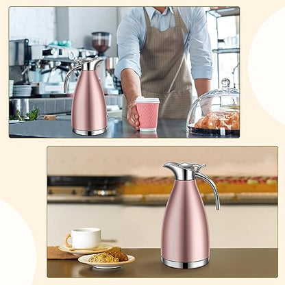 Uiifan 2 Pcs 68oz Thermal Coffee Carafe, Rose Gold - color: Rose Gold