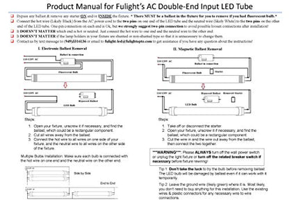 Type B Dimmable T8 LED Tube Light, 2ft, Daylight 6000K, 110-120V - style: Daylight 6000K
