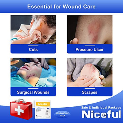 Niceful Silicone Foam Dressing 1.6" x 2", 20 Count - size: 1.6x2 Inch (10 Pcs) (Pack of 2)
