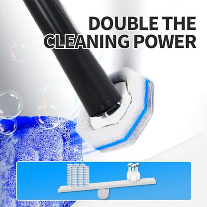 2 Pack Disposable Toilet Brush and Holder Set,Extended Handle with 72 Cleaner Refills Toilet Brush for Toilet Bowl Cleaners,Bathroom Cleaning, Bathtub.Disposable Toilet Cleaning System - style: 2 Pack Toilet Brush+72 refills