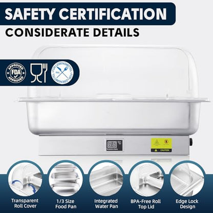 3 x 3QT Electric Chafing Dish with Knob Temperature Control - size: 603-Triple Pan