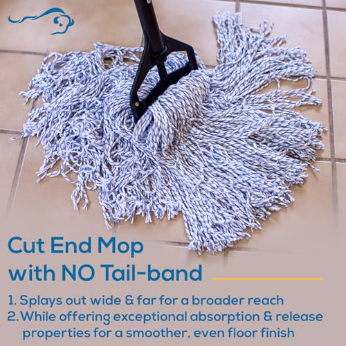 KLEEN Handler Cut End Finish Mop Head Replacement,Universal Headband, 3Pack - size: 3 Pack