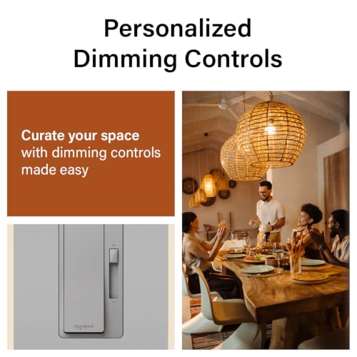 Legrand Radiant 150W LED Dimmer Light Switch 3-Way Rocker Gray 1 Pack - color: Gray