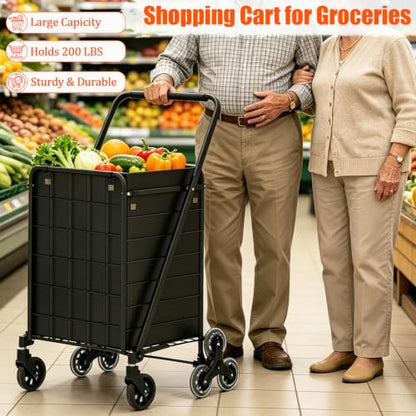 JIALIJIU Jumbo Stairs Climbing Shopping Cart with Waterproof Bag