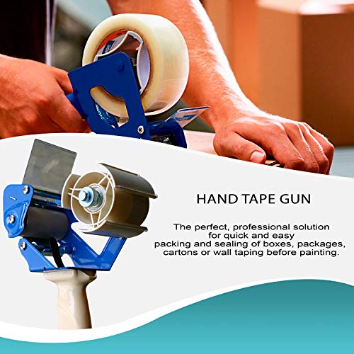APQ Industrial Packing Tape Dispenser for 3" Tape. Side Loading Tape Gun. Heavy Duty Hand Tape Gun. Lightweight and Portable for Commercial Packaging, Shipping, Moving, Carton and Box Sealing. - size: 3"