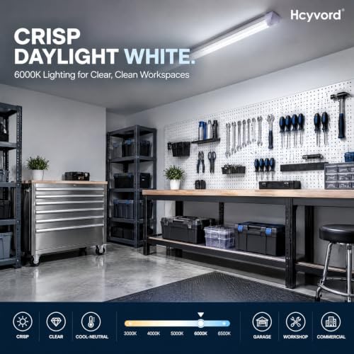 4FT LED Shop Light Fixture, 6000K Linkable Work Light, 4 Pack - size: 4pcs-4FT-6000K White