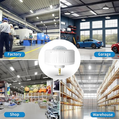 4 Pack Ceiling Sensor, PIR Occupancy Motion Detector for LED High Bay Light, 40 FT Ceiling and 50 FT Wall Mount Detection Diameter, Commercial/Industrial Grade