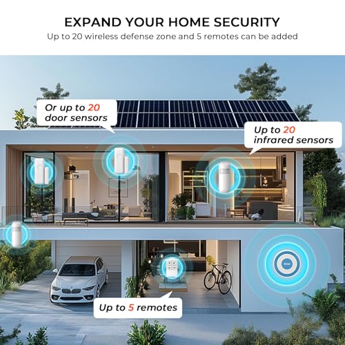 PGST A519W Home Alarm System with Door Sensors,PIR Motion Detectors - color: A519W-US-G