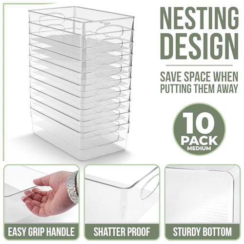 Sorbus Fridge Organizers and Storage, Clear Bins (Medium, 10 Pack) - size: Medium, style: 10 Pack