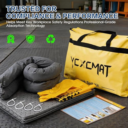 Universal Spill Kit for Chemical, Water & Garage Oil Cleanup 4 Pack - size: 4 Pack