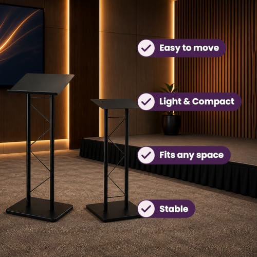 Kingdom KML7BPK1 Modern Black Metal Podium & Side Stand Bundle (KML7B + KMSTAND1) - size: Design 10