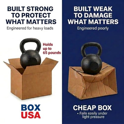 BOX USA Small Boxes Holds 65lbs, 12x8x8 25-Pk for Shipping & Packing
