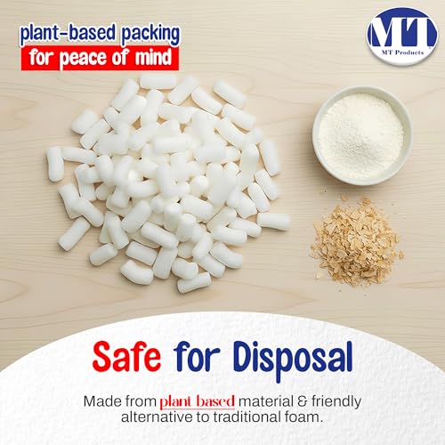 MT Products Off-White Packing Peanuts, Approximately 1 Cubic Foot