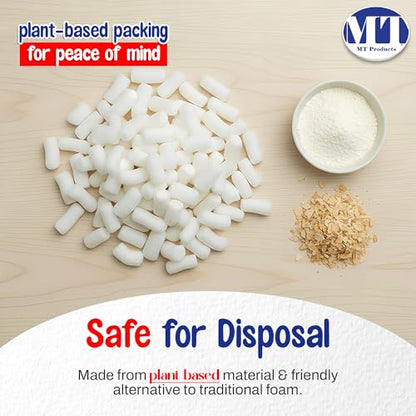 MT Products Off-White Packing Peanuts, Approximately 1 Cubic Foot