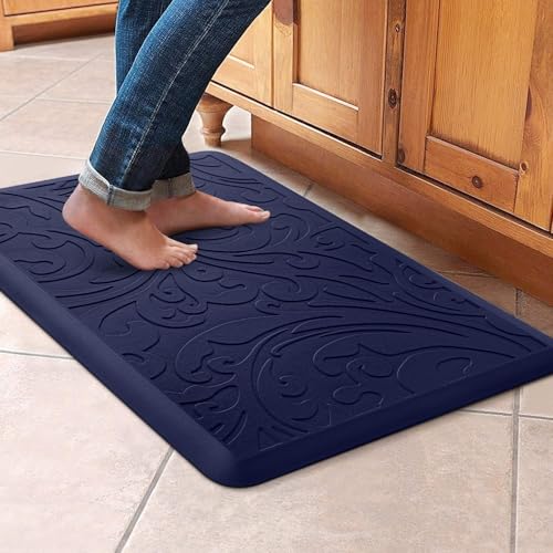 Kitchen Mat Cushioned Anti-Fatigue Comfort Standing Mat Rug for Home,Office - color: Blue, size: 1'5" x 2'4" (Rectangular)