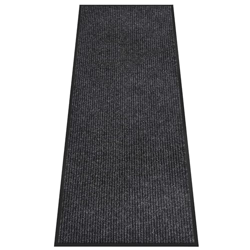 Indoor Outdoor Door Mat, 10' x 3' Doormat for Entryway, Black - color: Black Striped, size: 3' x 10' (Rectangular)
