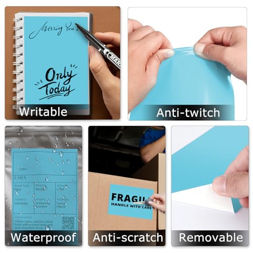 Blue Thermal Labels 4 × 6 Inch Waterproof Vinyl Stickers 250 PCS - color: Blue