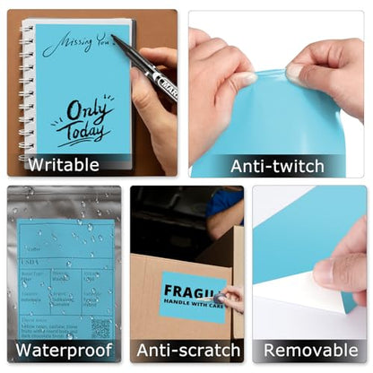 Blue Thermal Labels 4 × 6 Inch Waterproof Vinyl Stickers 250 PCS - color: Blue