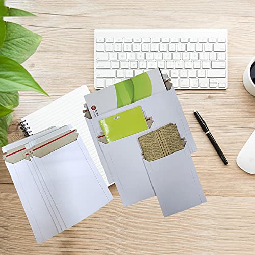 30 Pack White Rigid Mailers 12.5x9.45 Inches - Can Keep Flat Kraft Cardboard Mailer, Suitable for Protecting Shipping Gift Cards, Invitations, Photos, Documents