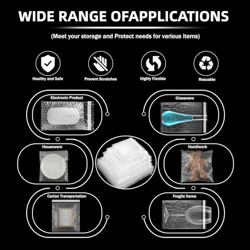 Frienda 300 Pcs Self Adhesive Bubble Bags Packing Pouches, Mixed Sizes - size: Mixed Sizes
