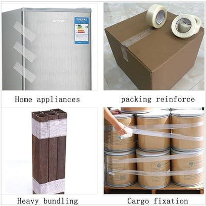 CHUANGSEED 3Pack Mono Filament Strapping Tape 6.2mil x 2Inch x 60yds Commodity Grade Heavy Duty Transparent Reinforced Fiberglass Tape - size: Mono 2" x 60y 3-Pack