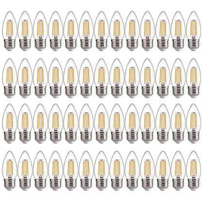 FLSNT LED Candelabra Light Bulbs 60W Equivalent E26 Base, Dimmable B11 LED Chandelier Light Bulbs, 2700K Soft White, 48 Pack - color: 60w Soft White, size: 48 Count (Pack of 1)