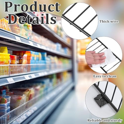 Yaocom 10 Pcs Gondola Shelf Fence 36x3'' Retail Front Wire Guard, Black - color: Black, size: 36" x 3"