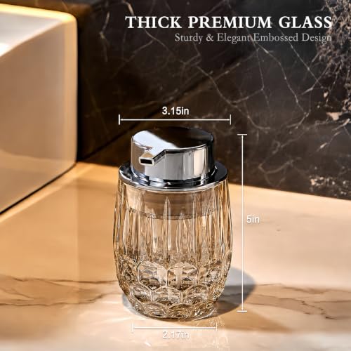 CICUFY Glass Foaming Hand Soap Dispenser, Slight Amber - color: Slight Amber