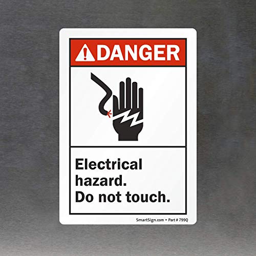 SmartSign "Danger - Electrical Hazard, Do Not Touch" Label | 3.5" x 5" Laminated Vinyl, Black/Red on White, 1 Count (Pack of 1)