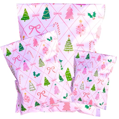 10x13 Colorful and Stylish 25 Pack Poly Mailer Bags with Unique Designs | Waterproof, Tear-Resistant, Durable Shipping Bags Ideal for Gifts, Small Businesses, & Secure Packaging | Coquette Christmas - color: Coquette Christmas, size: 10x13 (25 Pack)