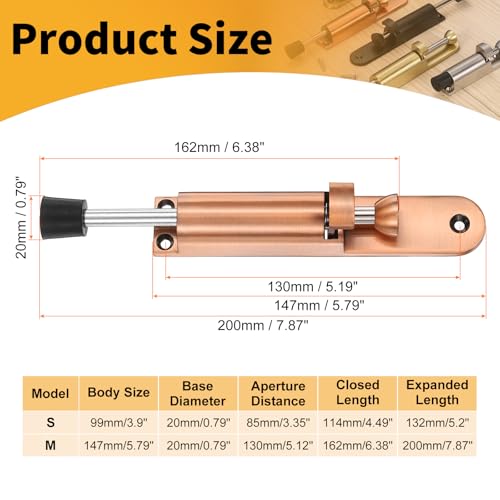 M METERXITY Kickdown Door Stop w/Rubber Tip and Screws 1.77" Red Bronze - color: Red Bronze, size: 1.77"