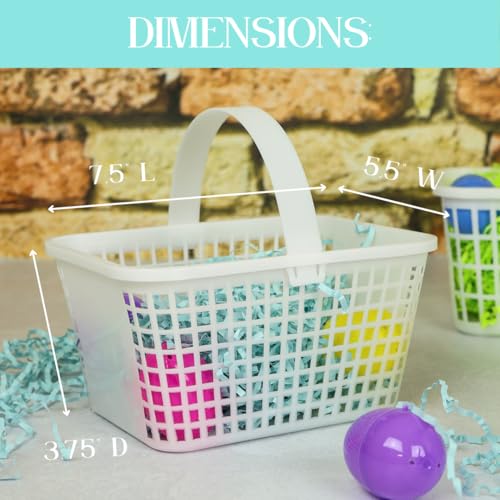 12 Pack – Small Plastic Basket with Handle for Produce Display, Harvesting Fruits and Vegetables, Party Décor, or Organization