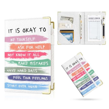 Server Book,7 Pocket Zipper Organizer,Server Books for Waitress - color: It is Okay