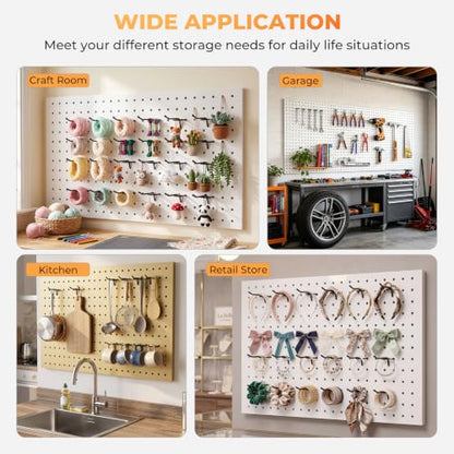 INCLY 120 Pack Pegboard Hooks, 4/6/8 Inch Peg Board Hooks Accessories - color: Black, size: 4/6/8 Inch