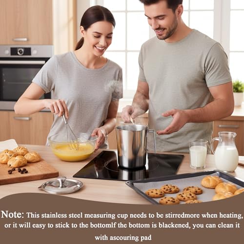 304 Stainless Steel Pitcher with Lid, 70 oz / 2L Measuring Cup