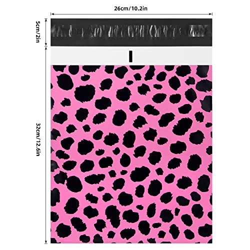 10x13 Inch Poly Mailers, Pink Leopard, 100 Pack Self Sealing - color: Pink Leopard