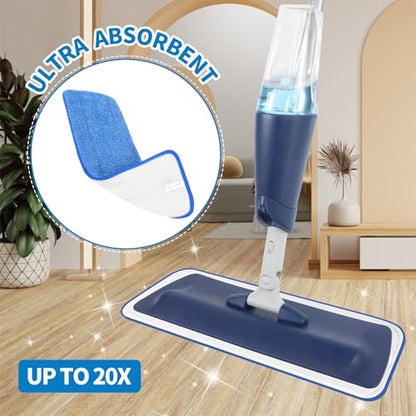 AmaVins 3-Pack Microfiber Mop Replacement Pads Compatible with Bona Mop - color: Sky Blue 3 Pack